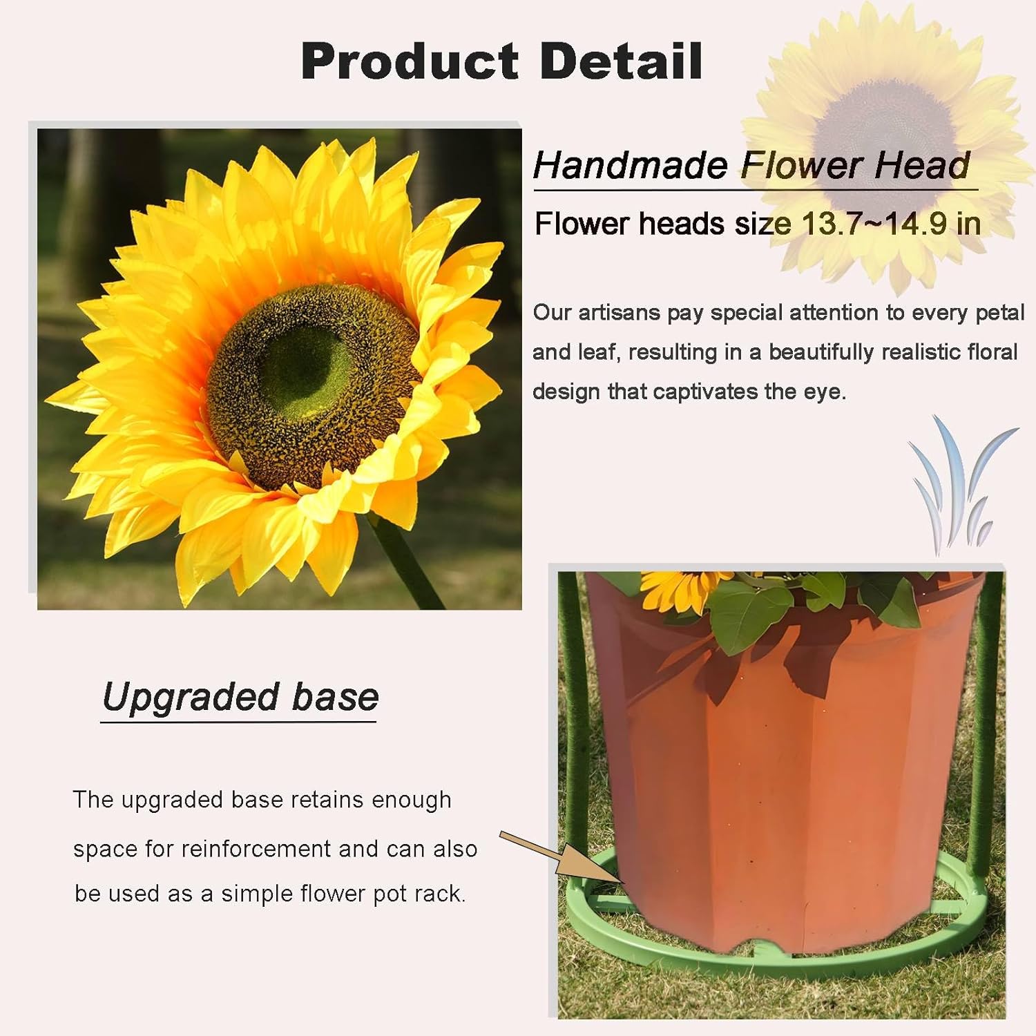 Sunflowers Artificial Flowers Set,5.6 Ft Giant Silk Fake Sunflower Decoration,Sunflower Decor For Rustic Wedding Backdrop,Outdoor Garden Party Photo Props,Shop Window Displays(3Pcs)