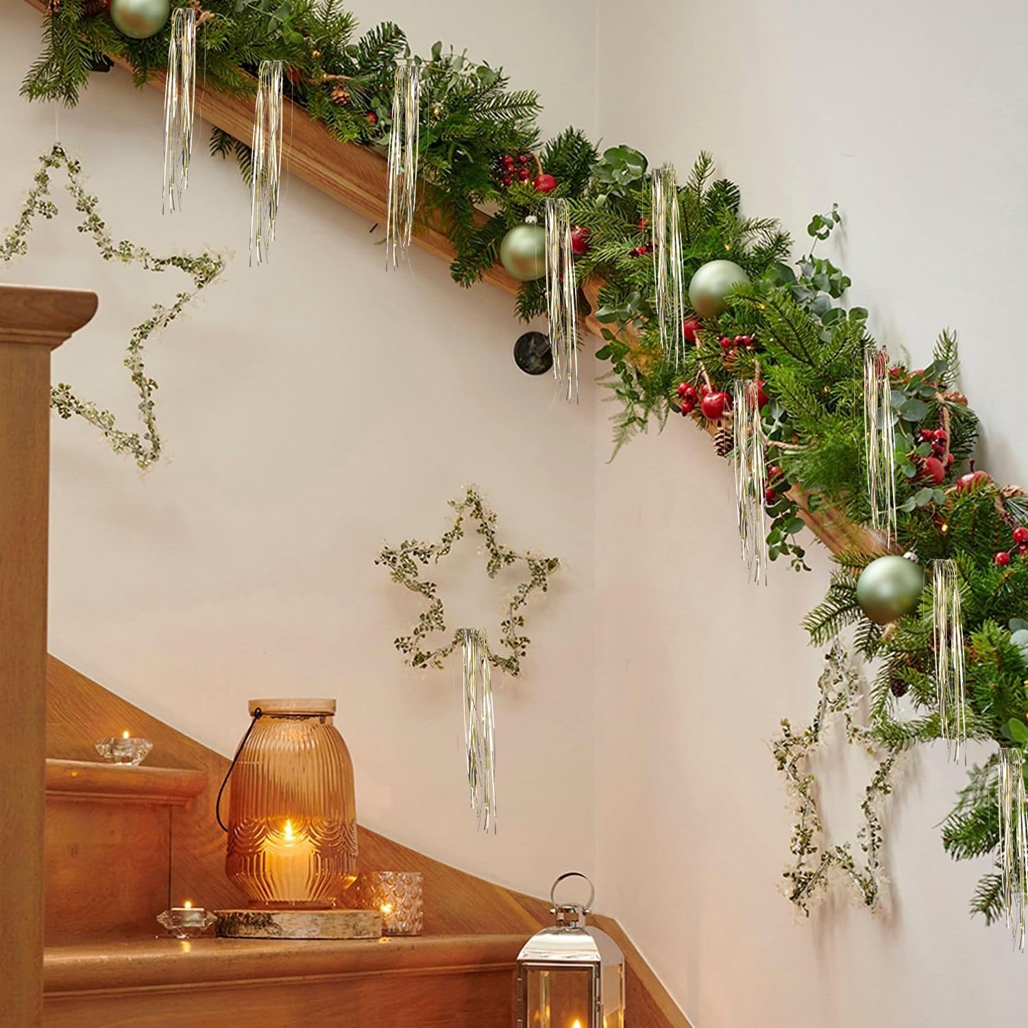 Tinsel Icicles 4000 Strands Metallic Gold Tinsel Christmas Tree Streamer Party Decoration 18 Inch Tinsel For Christmas Tree Icicles Indoor Outdoor Xmas New Year Disco Birthday Party Supplies