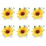 Boutonniere For Prom, 6 Pcs Artificial Yellow Sunflower Corsage Men Wedding Boutonniere Wedding Flowers Anniversary Prom Party Decorations Accessories