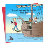 Funny Card With Pirates - Blank Inside - Humor Happy Birthday Card - Mothers Day - Fathers Day - Teenager - Get Well Soon - Sorry - Thank You - Good Luck
