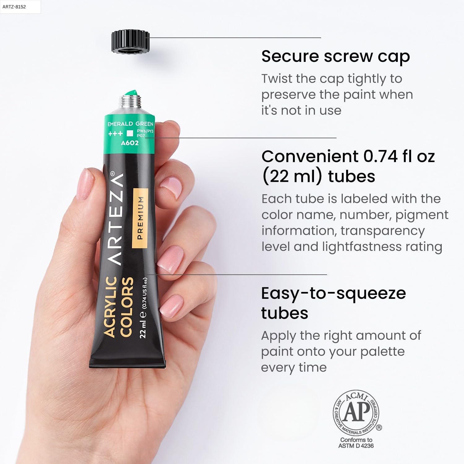 Acrylic Paint Set 24 Colors (0.74 Oz Tubes). High-Viscosity, Richly Pigmented Paints For Canvas, Wood & Crafts. Water-Based Formula. Holiday Gift For Artists & Painters