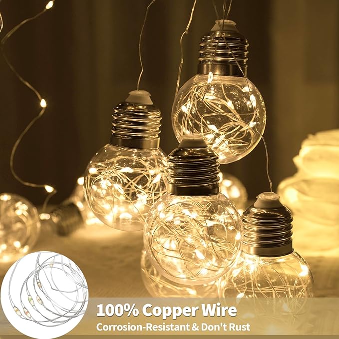 200 LED Wishing Ball Curtain Lights Warm White Window String Lights with Remote USB Battery Powered Twinkle Globe Fairy Lights for Bedroom Wedding Christmas Decor