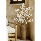 Silk Cherry Blossom Branches, 39.3In Artificial Cherry Blossom Tree Stems, Fake Plum Blossom Flowers Arrangement For Wedding Home Japanese Decor, Set Of 3, White