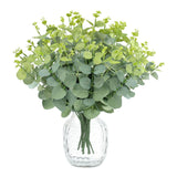 Artificial Eucalyptus Stems, 12.7 Inch Realistic Foliage Faux Stems Branches With Leaves For Vase Centerpiece Spring Wedding Decorations, Green, 12 Pcs