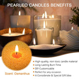 Pearled Candle 18Oz(1.1Lb) With 30 Cotton Wicks Amber Whispers Of Osmanthus - Long Lasting Powder Sand Wax Refillable Scented Candles Perfect For Home Decorative Diy