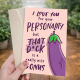 Valentines Day Card For Him, Husband From Wife, Her - Funny Anniversary Card Gifts For Husband, Boyfriend, Men - Birthday Gift Idea To Lover, Boyfriend - Greeting Card