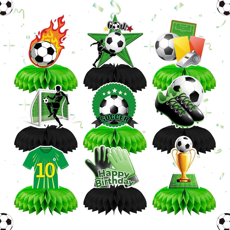 Soccer Birthday Party Decorations 9 Pcs Football Soccer Honeycomb Cent