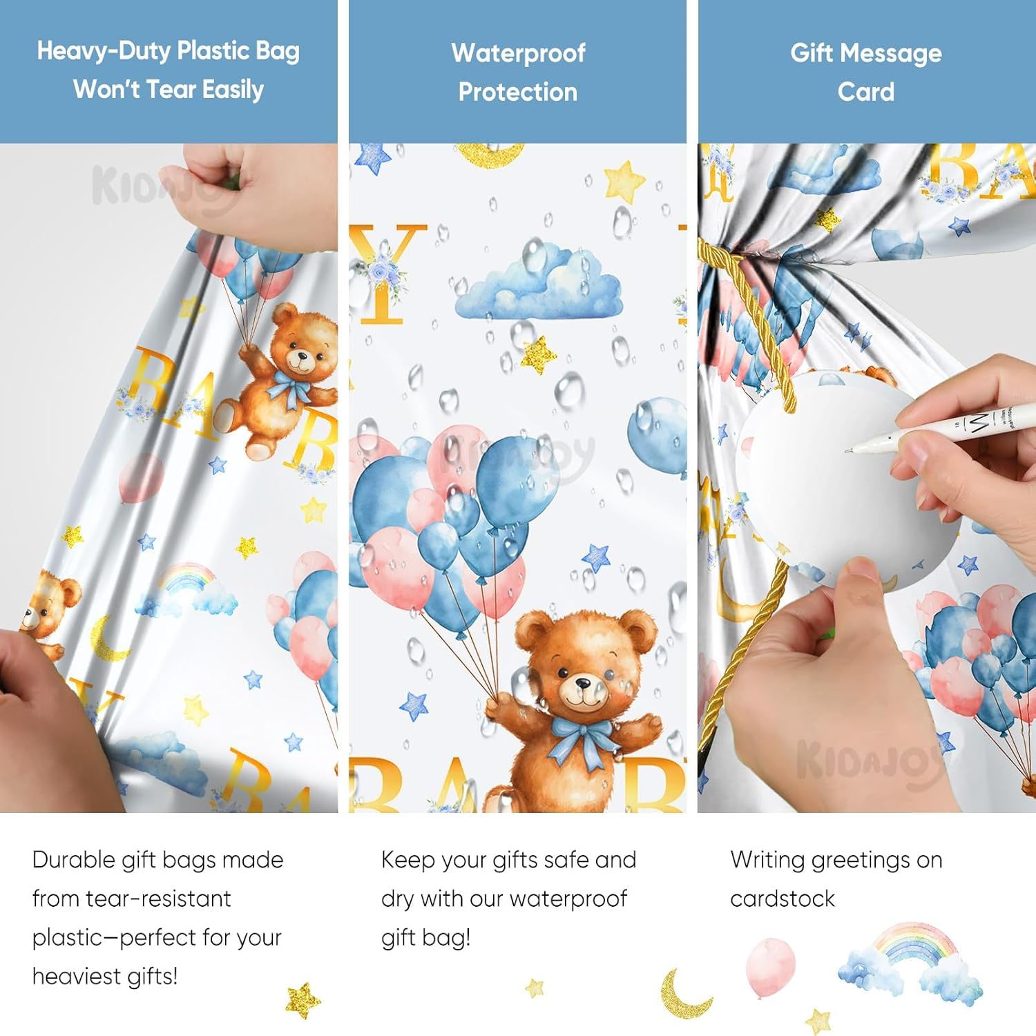 Extra Large Teddy Bear Gift Bags Baby Shower Jumbo We Can Bearly Wait Baby Plastic Gift Bag For Girls Boys Newborn Parties Favors Decorations 56 * 36 Inch