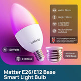 Color Changing Smart LED Light Bulbs E12 E26 Base Multi Pack