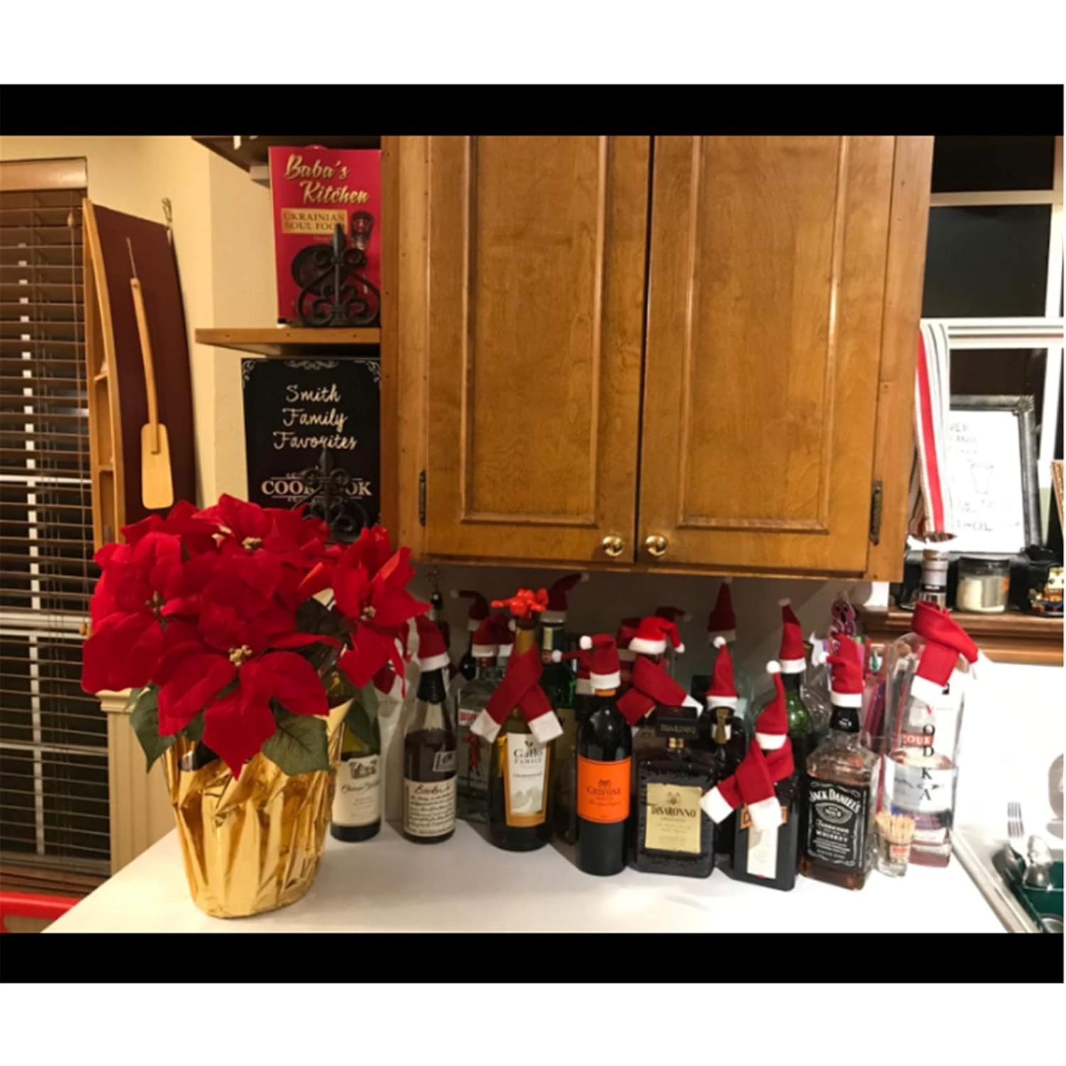 Mini Santa Hat Christmas Scarf, Small Christmas Hat For Wine Bottle Silverware Holder Home Christmas Decor(40Pcs)