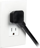 Surge Protector Power Strip 6 Outlets 450J 3FT Flat Plug Extension Cord 2 Pack Black