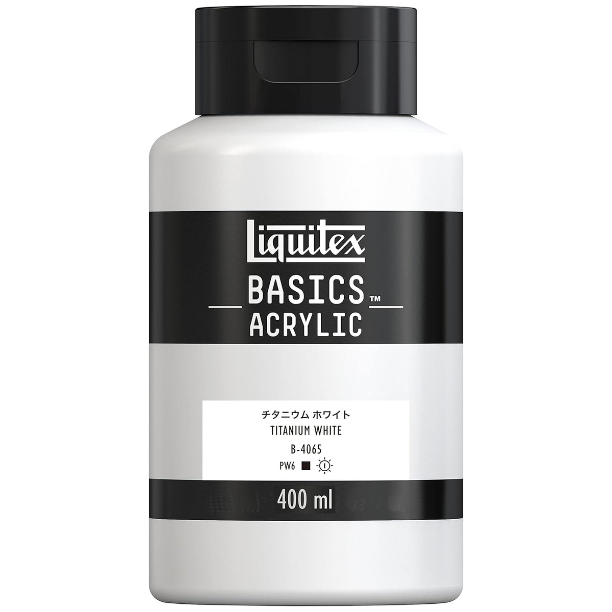 LIQUITEX Acrylic Paint Basics B-065, Titanium White, 13.5 fl oz (400 ml), 16003065