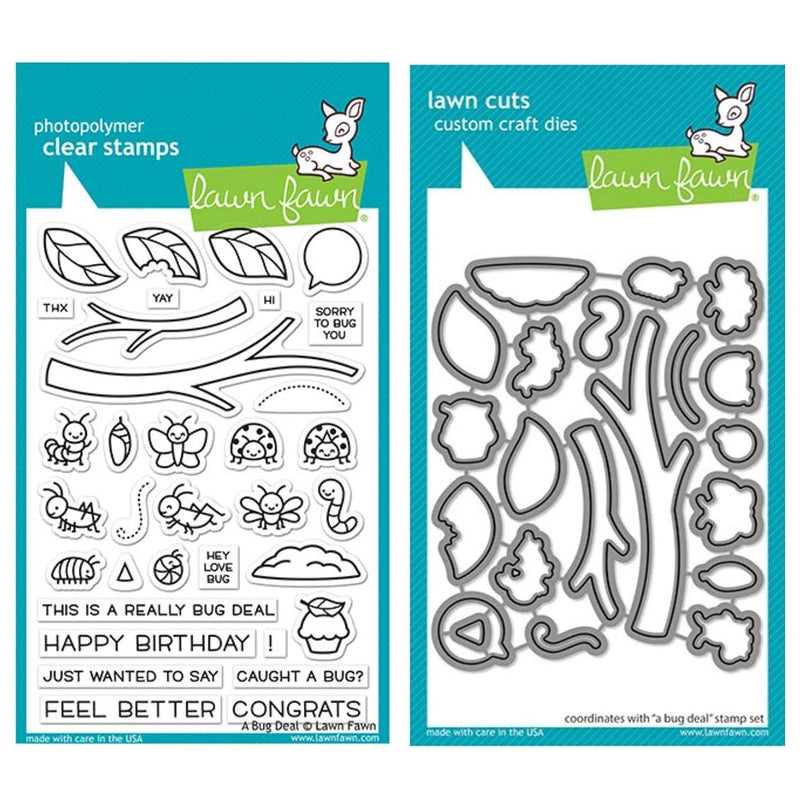 A Bug Deal 4”X6” Clear Stamp Set And Coordinating Custom Craft Die Set (Lf2221