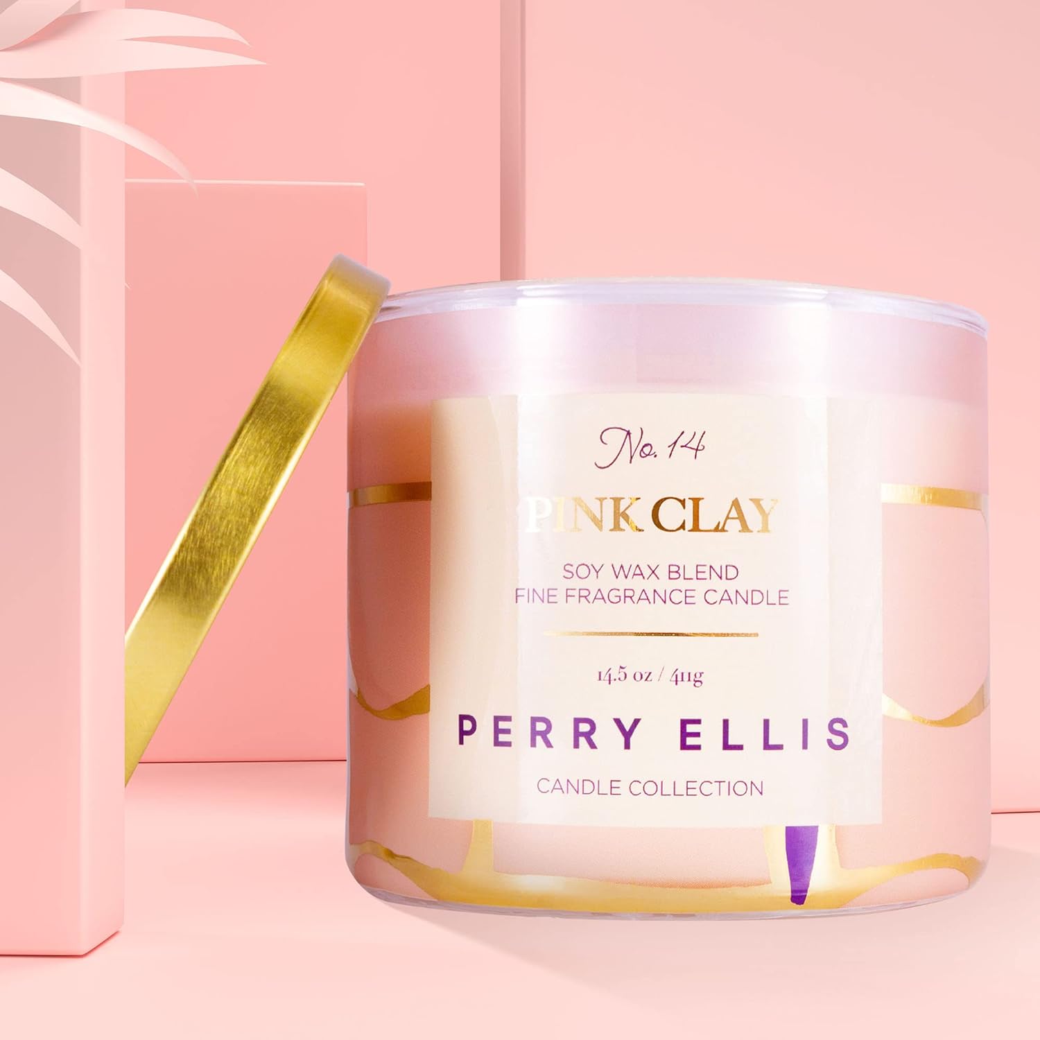 Perry Ellis Candle Scented Candles, Pink Clay Soy Candle