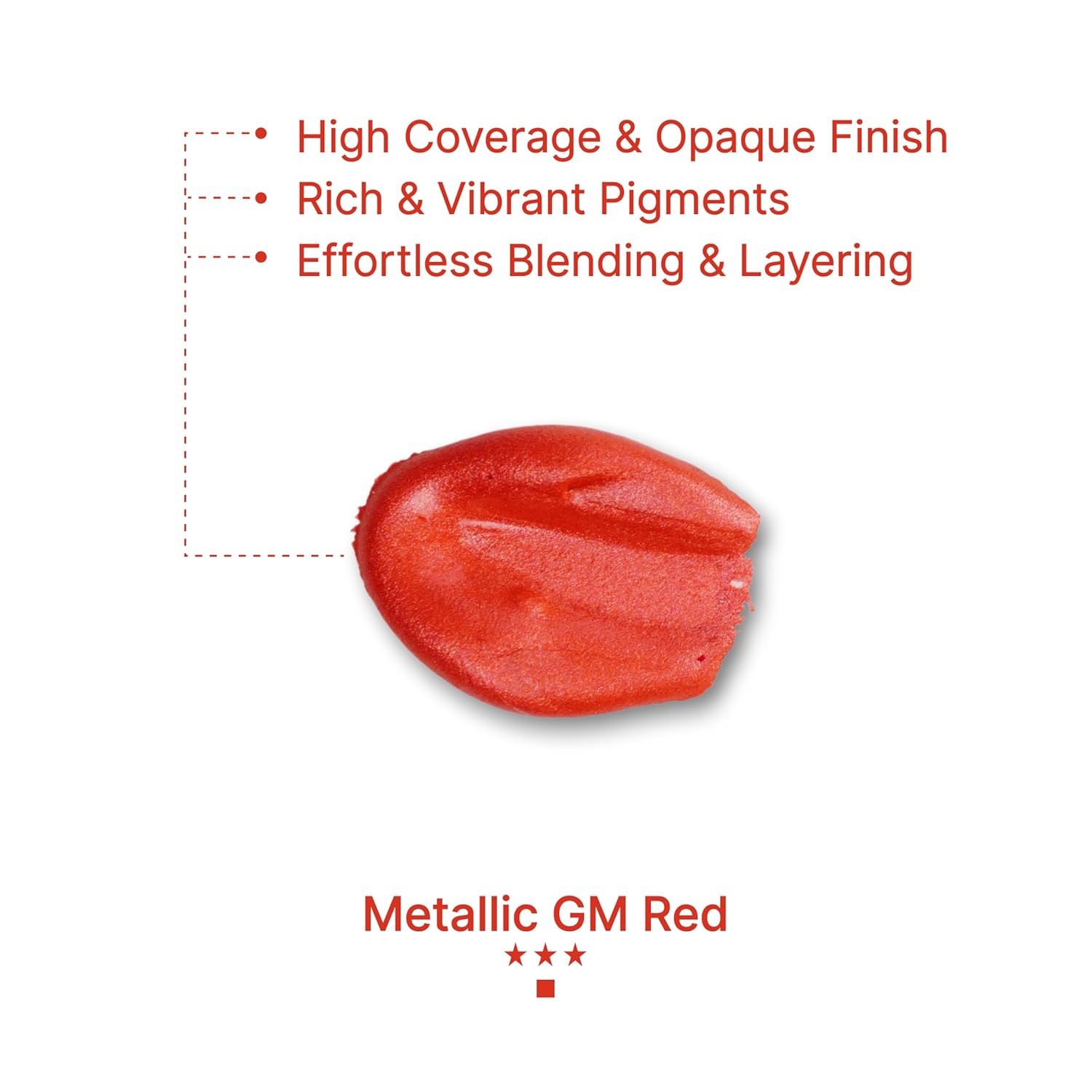 Gouache Metallic Gm Red Refills (50Ml/1.7Oz)|Intense Pigments, Easy Color Refill (2 Pcs.)