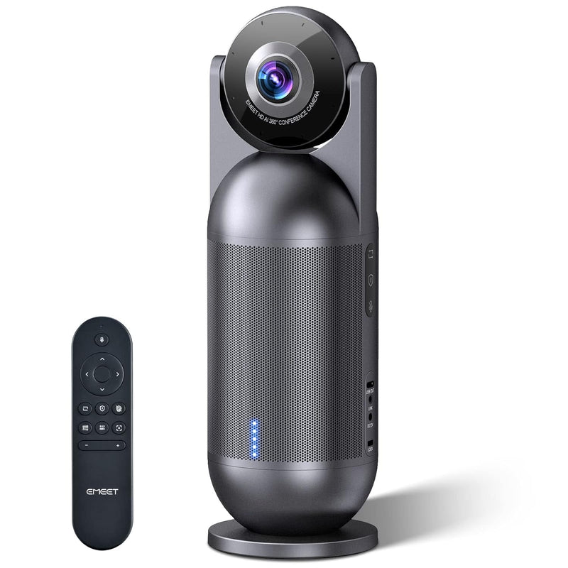 Meeting Capsule, 4K Captured 1080P Output 360° Conference Room Webcam 8 Mics A