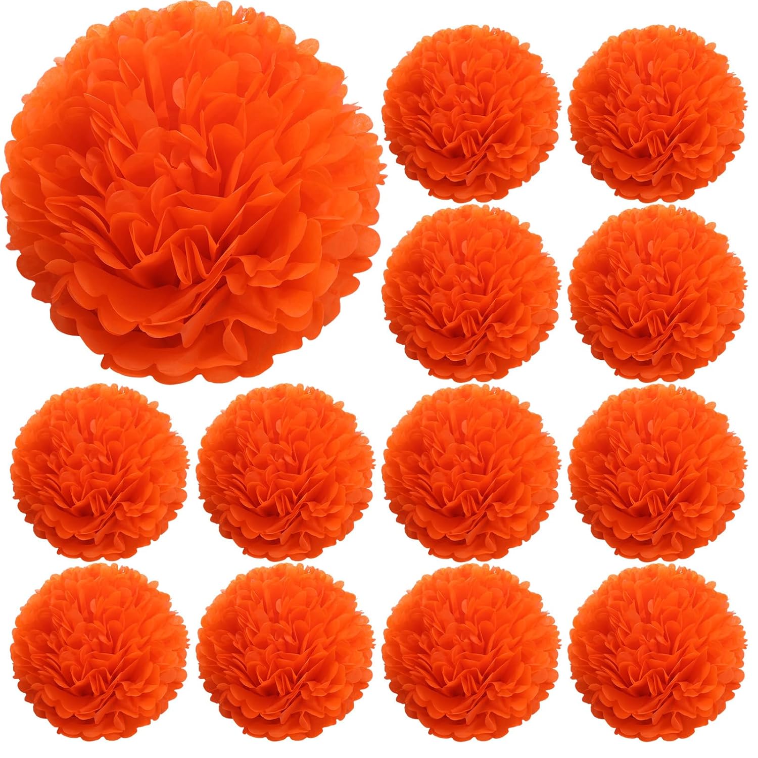 12 Pcs 20 Inches Jumbo Paper Marigold Flowers Heads For Mexican Day Of The Dead Dia De Los Muertos Decor The Day Of The Dead Ofrenda Altar Party Decoration Halloween Diwali Indian Wedding