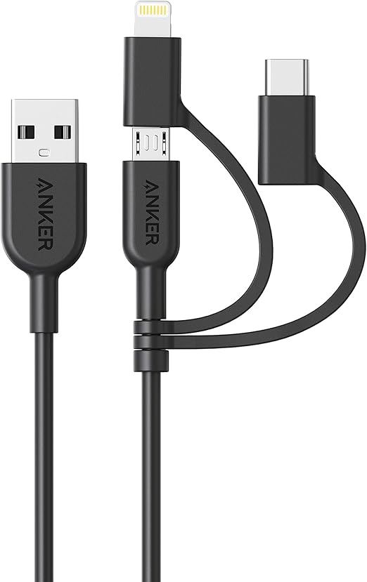 3 in 1 Charging Cable 3FT Lightning USB C Micro USB Fast Charger Cord for iPhone iPad Samsung Android