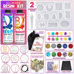 Resin Jewelry Making Starter Kit - Resin Kits For Beginners With Molds And Resin Jewelry Making Supplies - Silicone Casting Mold, Tools Set Clear Epoxy For Diy Jewelry