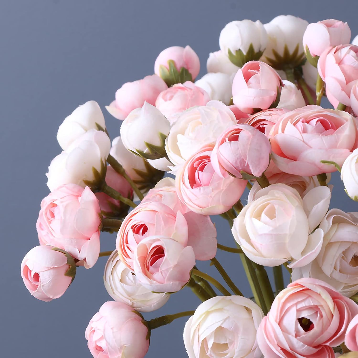 18 Pcs Artificial Silk Rose Flowers Persian Ranunculus Bouquet Asian Buttercup,Suitable For Core Decorations,Weddings,Home (Pink, 2)