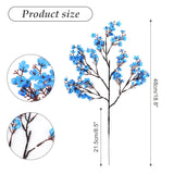 12Pcs Blue Babys Breath Artificial Flower Fake Silk Plum Blossom Flowers Stems Floral Arrangement Bulk For Home Indoor Table Vase Wedding 4Th Of July Independence Day Decoration