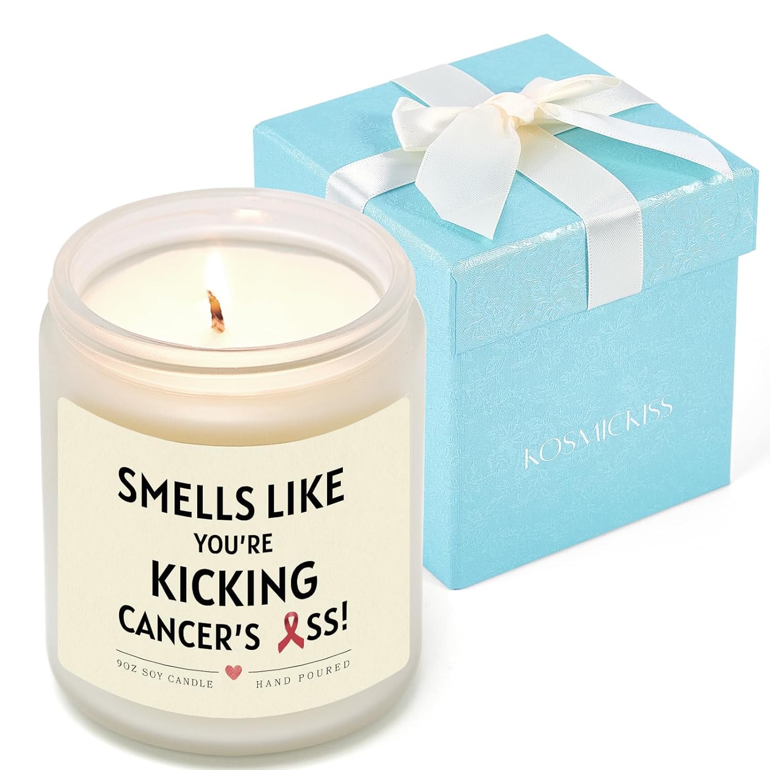 Breast Cancer Gifts For Woman, Cancer Care Gifts For Women, Lavender Scented Candle, Get Well Soon Presents