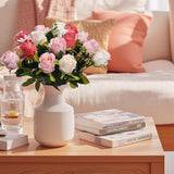 30 Pcs Fake Roses - Silk Artificial Flowers With Long Stems Bulk Realistic Faux Rose For Wedding Bridal Shower Bouquet Home Table Centerpiece Arrangement Decor - Dusty Pink