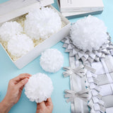 28 Pcs Homecoming Mum Flower Decoration 6.5/4.5 Inches Artificial Fake Silk Chrysanthemums Homecoming Supplies Diy Crafts For Home Back To School Week Party Decorations(White)