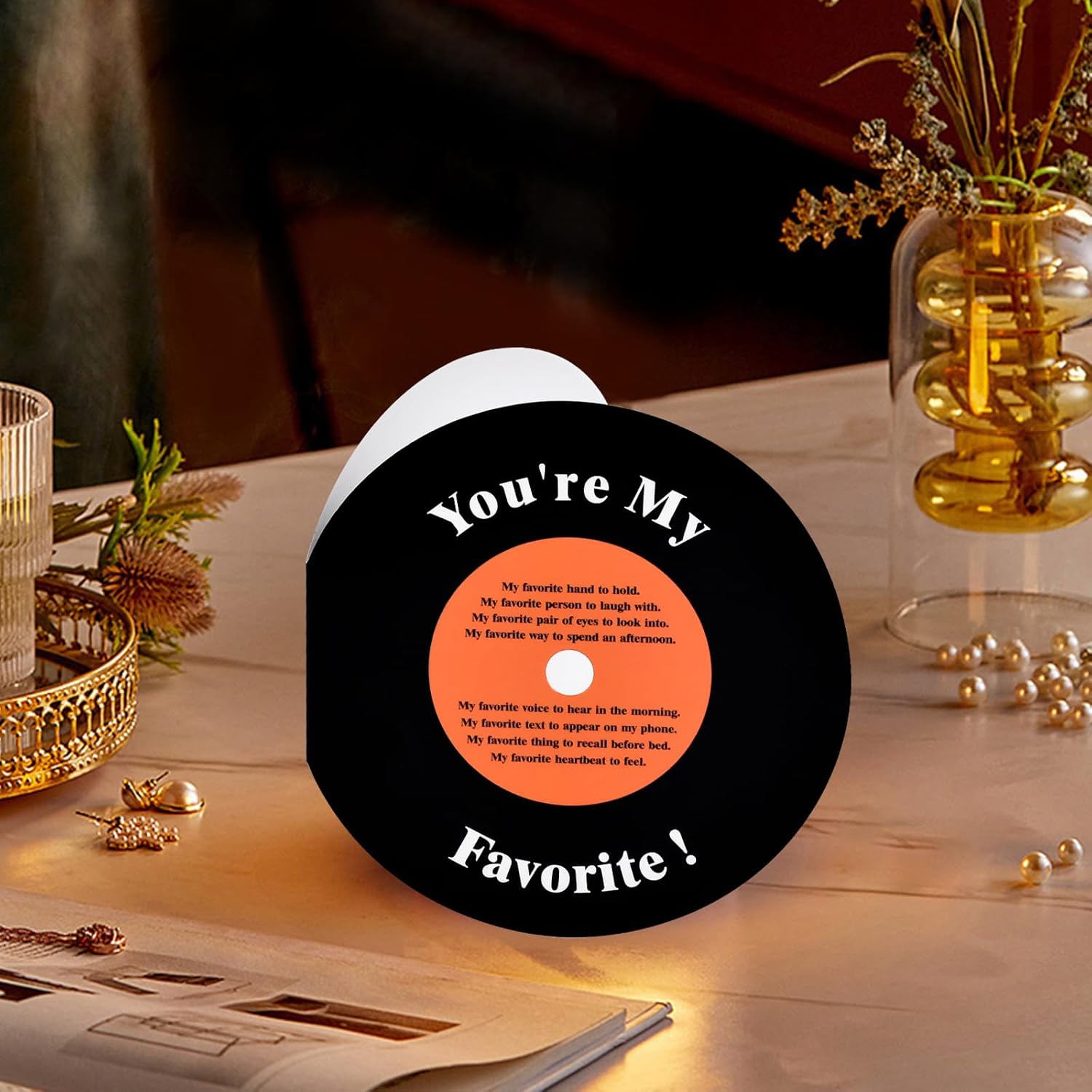 Valentines Day Gifts For Him Her - Women Mens Valentines Day Gifts Card, Anniversary Record Card For Boyfriend Girlfriend Wife Husband Couple, You'Re My Favorite Greeting Card For Birthday Wedding
