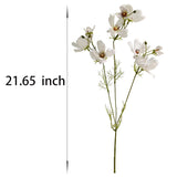 White Daisy Artificial Flowers, 8 Bundles 21.65'' Faux Silk Daisy With Stems For Home Garden Vase Decor