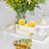 Lemon Mini Crate Summer Tiered Tray Decor Farmhouse Lemonade Kitchen Decorations Summertime Wood Crate With 5 Faux Lemons
