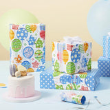 Happy Birthday Balloon Wrapping Paper Roll - 1 Roll 17”X 33 Ft Blue Boy Birthday Gift Wrapping Paper For Baby Boy Shower Wrapping Paper Party Decorative Wrap Supply