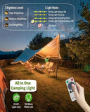39.4FT Solar Camping String Lights 4 in 1 Waterproof Rechargeable Tent Lantern