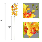 2Pcs Real Touch Artificial Phalaenopsis Orchids Spray Fake Wedding Flowers Faux Orchids Stems Home Wedding Table Decor (Yellow)