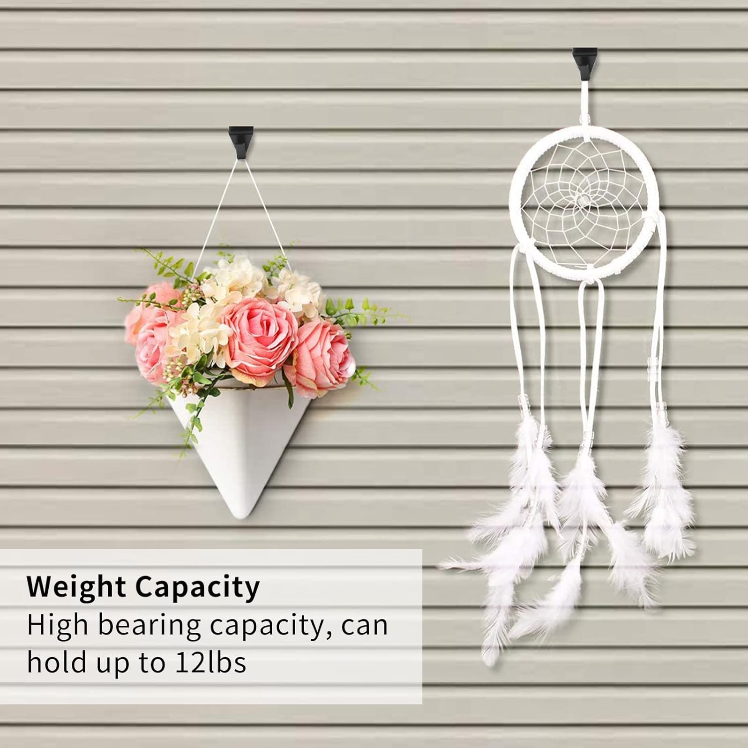6 Pcs Heavy Duty Stainless Steel Black Vinyl Siding Hooks, No Hole Needed Low Profile Siding Clips For Hanging Wreath, Outdoor Christmas Decorations