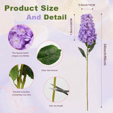 4Pcs Purple Hydrangea Artificial Flower, 33.5" Long Stem Real Touch Conical Fake Hydrangea Silk Flowers, For High Vase Flower Arrangements Decoration, Family Farmhouse, Hotel Decor (Purple)
