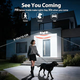 2 Pack 3000LM Solar Motion Sensor Security Lights 156 LED 3 Head Waterproof Flood Lights