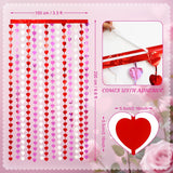 Valentines Decorations, 2 Pack Valentines Party Decoration,3.3X6.6Ft Red, Pink, White Heart Shape Tinsel Foil Fringe Curtains Photo Backdrop,Streamer Backdrop For Birthday,Engagement,Wedding