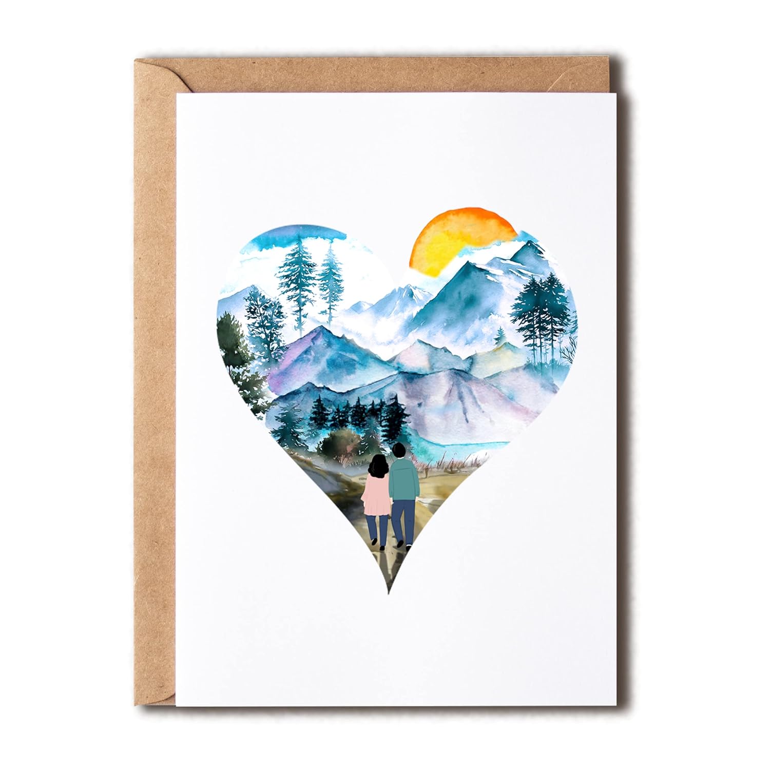 Love Mountain Valentine - Heartfelt Hiking Love - Adventure Card For Him & Her