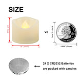 24 Pack Led Tea Lights Battery Operated Flameless Candles Fake Flickering Electric Tealight Candle Set For Home Décor Party Wedding Easter Decorations Batteries Included, Wave Open, Cream White