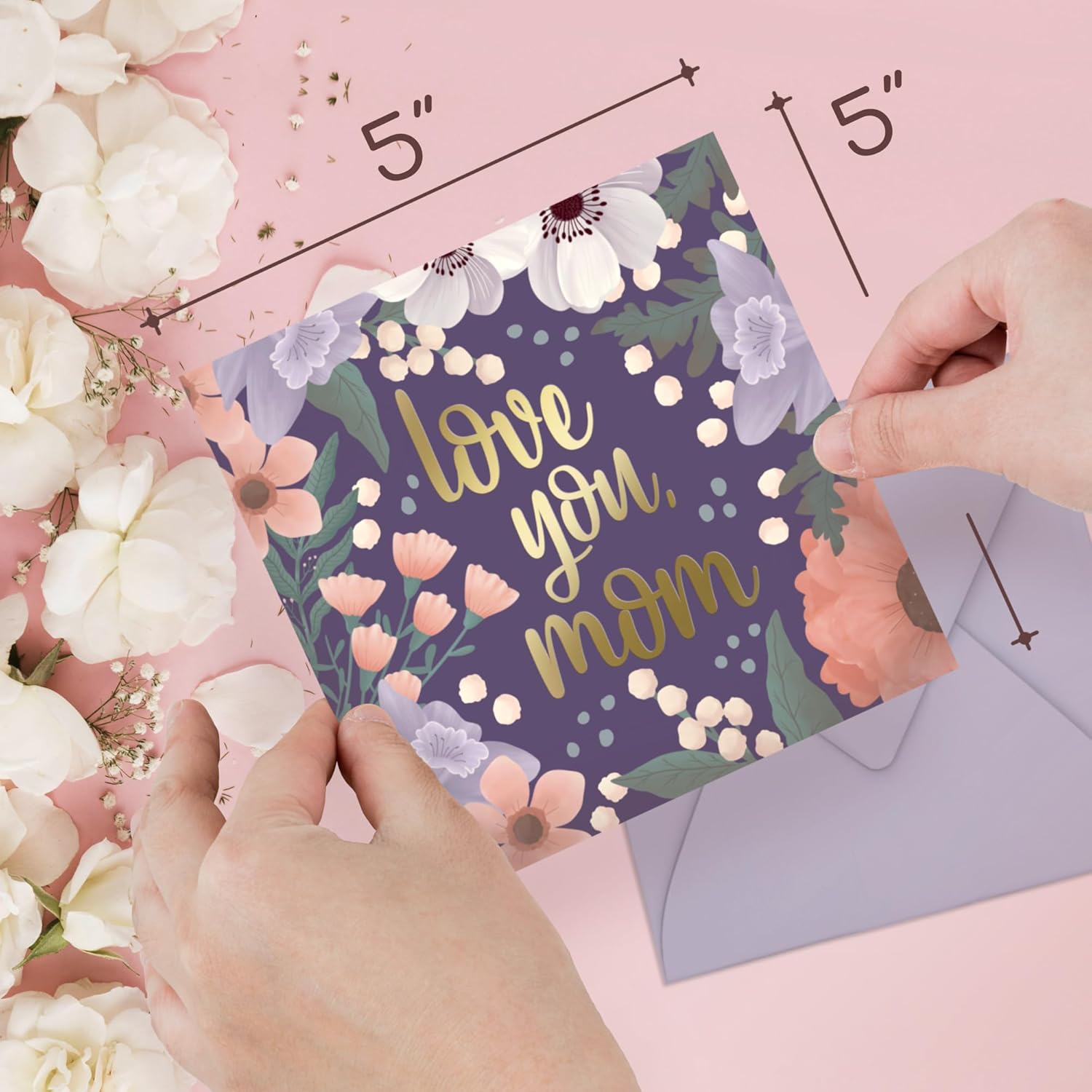 Mothers Day Card For Mom From Daughter Or Son - Heartfelt Message Inside - Unique Design With Room For Personal Note