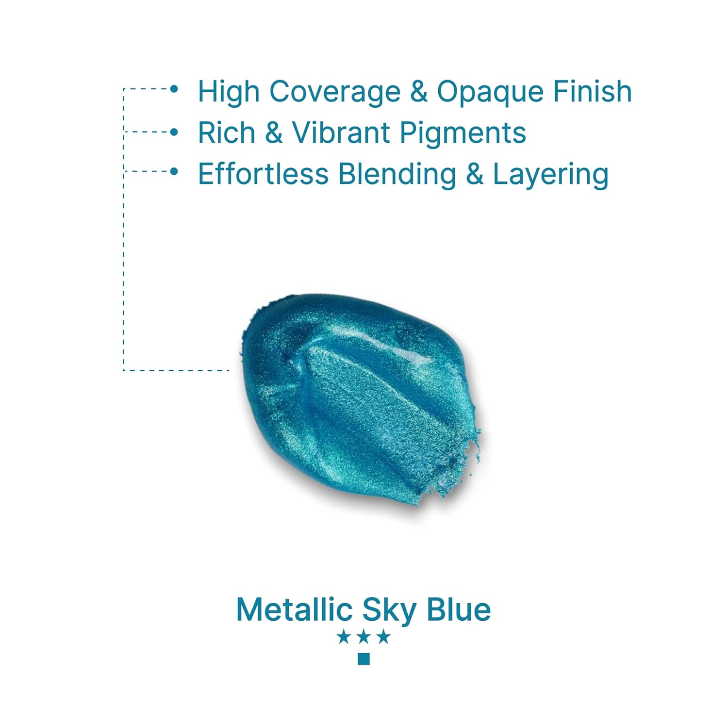 Gouache Metallic Sky Blue Refills (50Ml/1.7Oz)|Intense Pigments, Easy Color Refill (2 Pcs.)