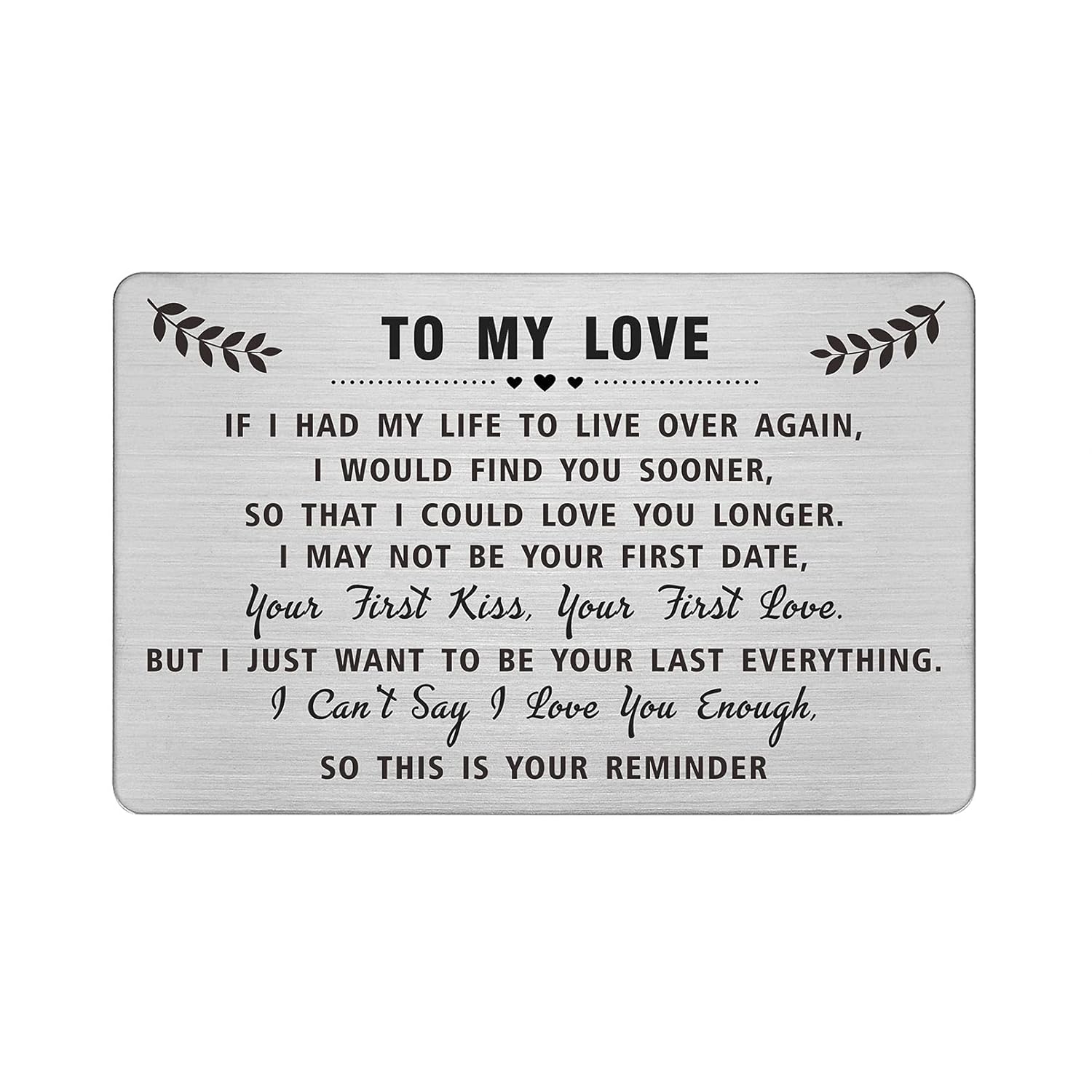 Valentines Day Gifts For Men Him, To My Love Wallet Card, I Love You Gifts For Him Her, I Cant Say I Love You Enough So This Is Your Reminder, Anniverary Gifts For Men Husband