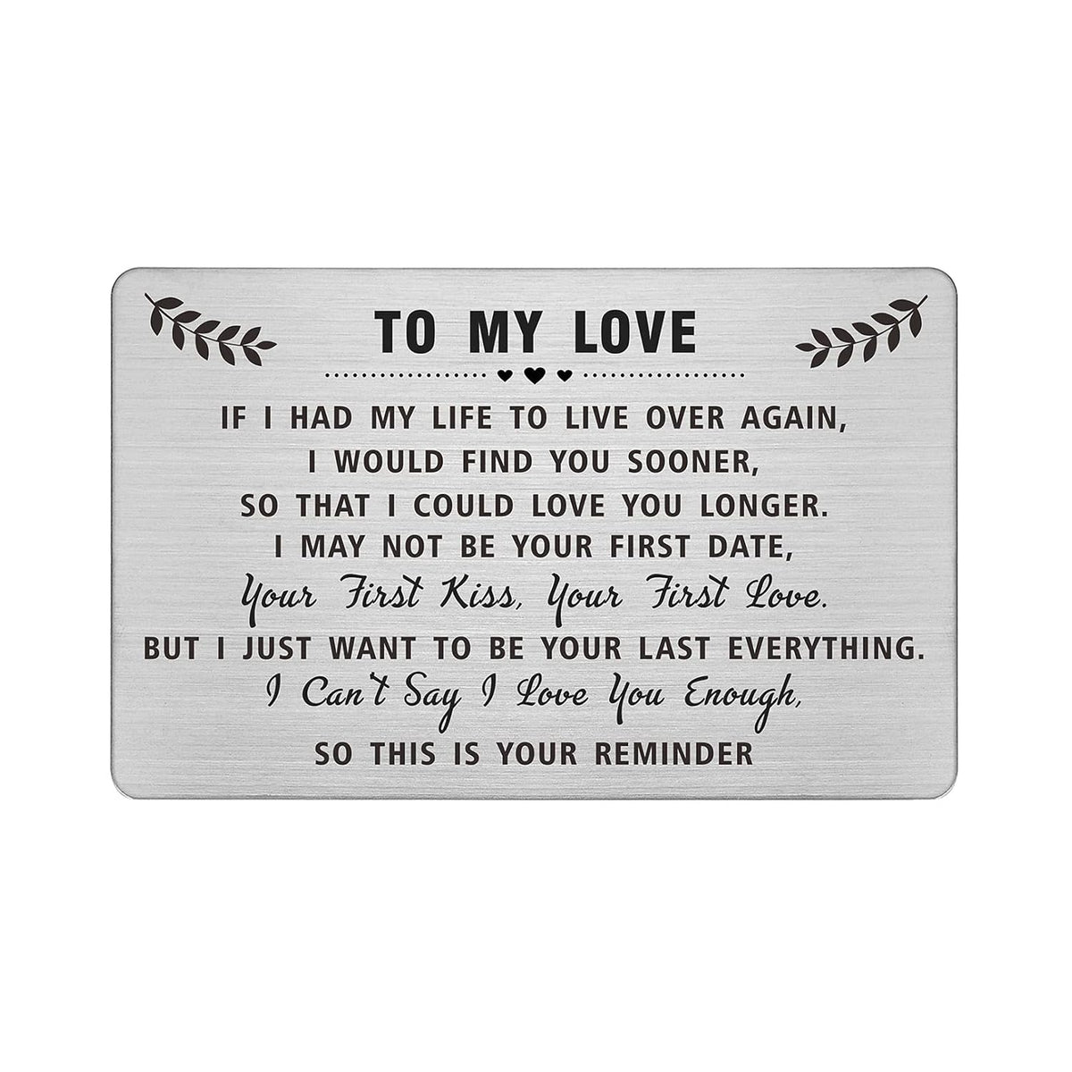 Valentines Day Gifts For Men Him, To My Love Wallet Card, I Love You Gifts For Him Her, I Cant Say I Love You Enough So This Is Your Reminder, Anniverary Gifts For Men Husband