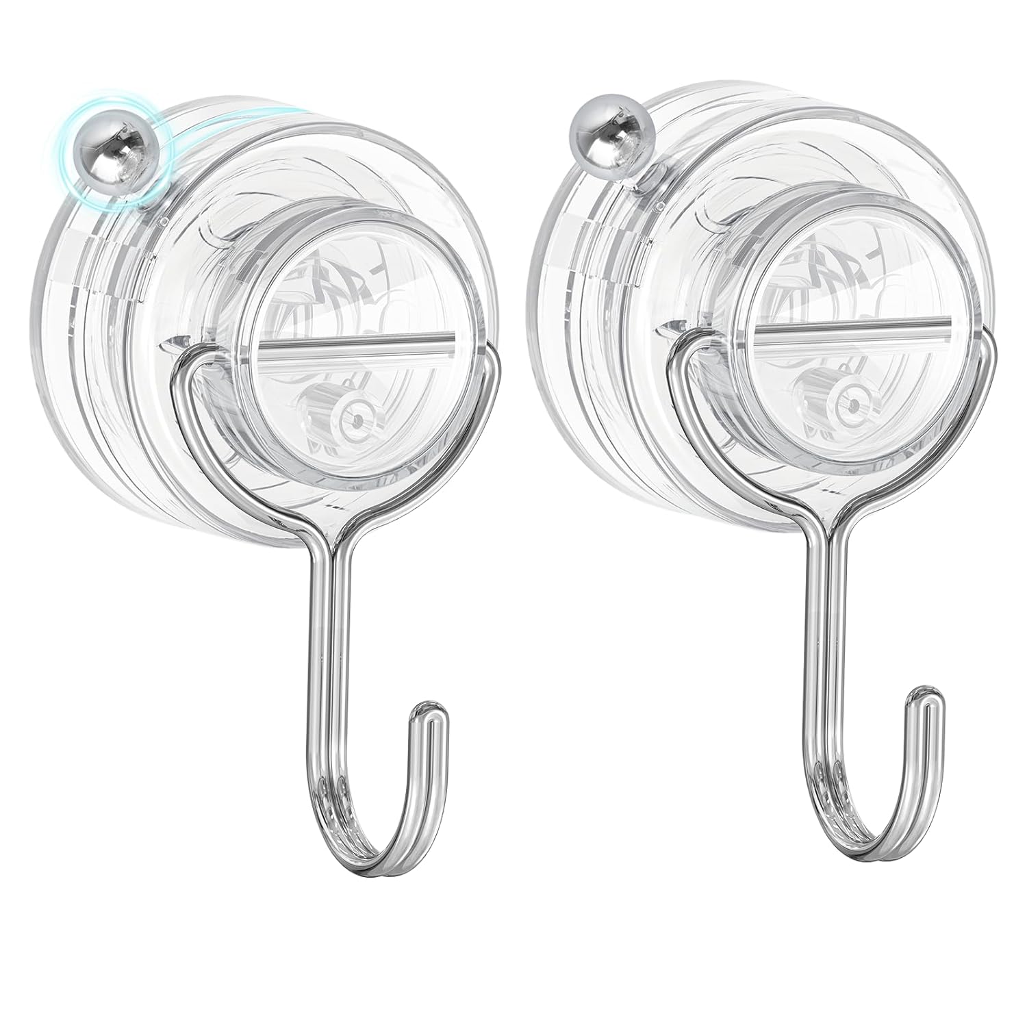 Suction Cup Hooks For Shower, Upgrade Twist-Lock Clear Suction Towel Hooks Heavy Duty Removable Bathroom Suction Hooks For Shower Tile Wall Glass Door Window 2 Pack