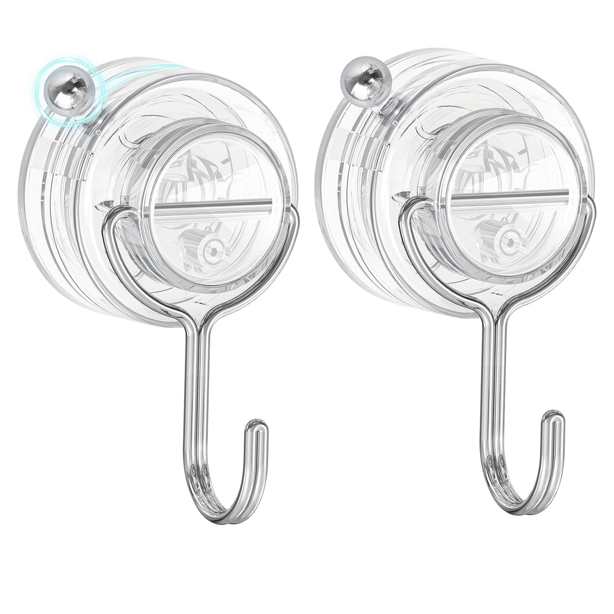 Suction Cup Hooks For Shower, Upgrade Twist-Lock Clear Suction Towel Hooks Heavy Duty Removable Bathroom Suction Hooks For Shower Tile Wall Glass Door Window 2 Pack