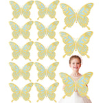 12Pcs Large 3D Butterfly Party Decorations With Pearls - 12Inch 2 Laye