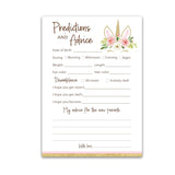 Unicorn Prediction And Advice Cards For Girls - Pack Of 25 - Pink Girl Baby Shower Games, Wishes For New Parents, Mom & Dad To Be, Mommy And Daddy Message, Game Activity Keepsake Book G640-Pdav
