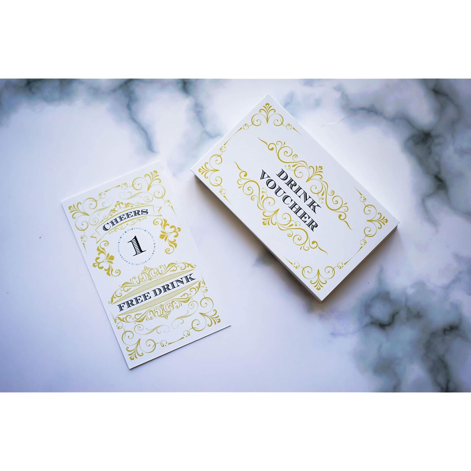 100 Free Drink Tickets Coupons For A Free Drink Wedding Work Event Party Bar Fundraiser Gold