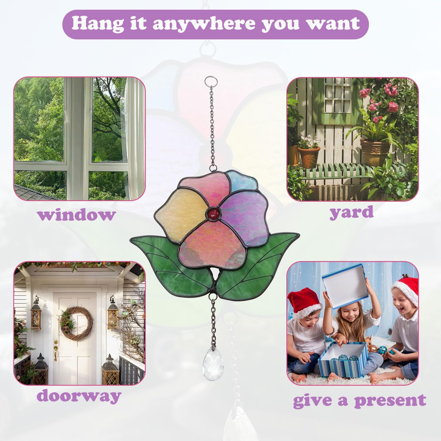 Flower Gift Artificial Flowers Forget Me Not Glass Art Stained Glass Stained Glass Window Flower Of Life Eternal Romantic Gifts For Her